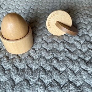 Lovevery Wooden Egg & Cup + Wooden Disc Set